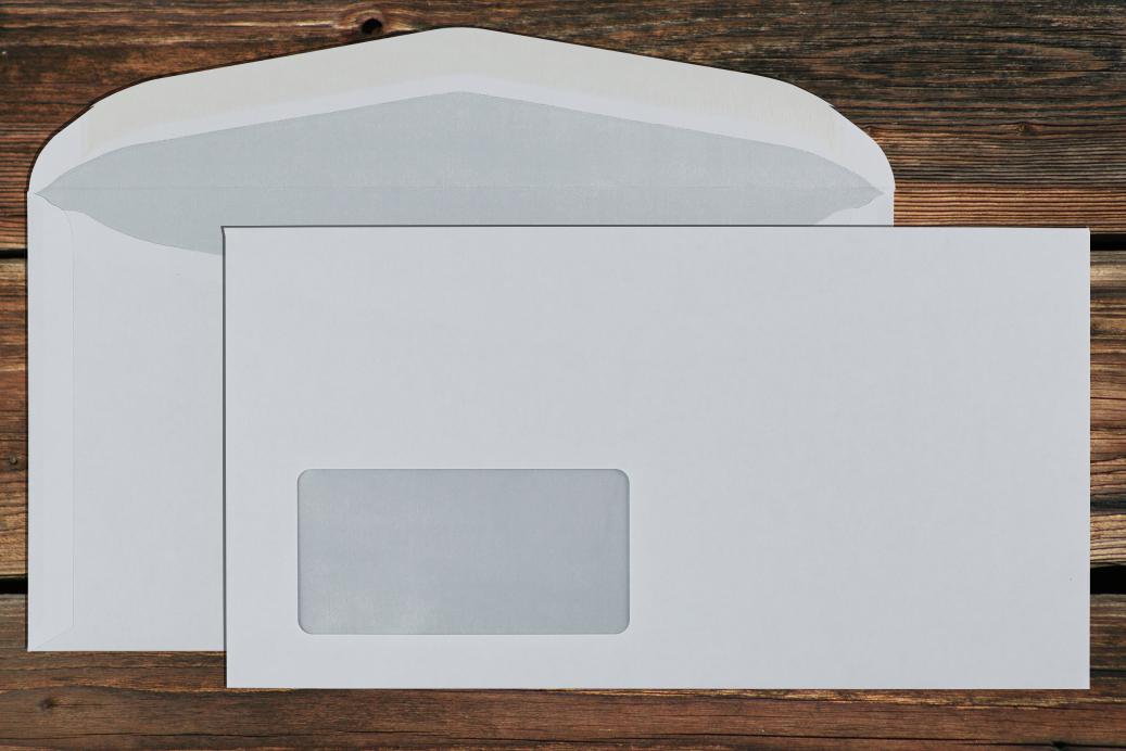 Kuvertierhüllen mit Fenster KO 125x235 mm Nassklebend Weiß 80 g/qm